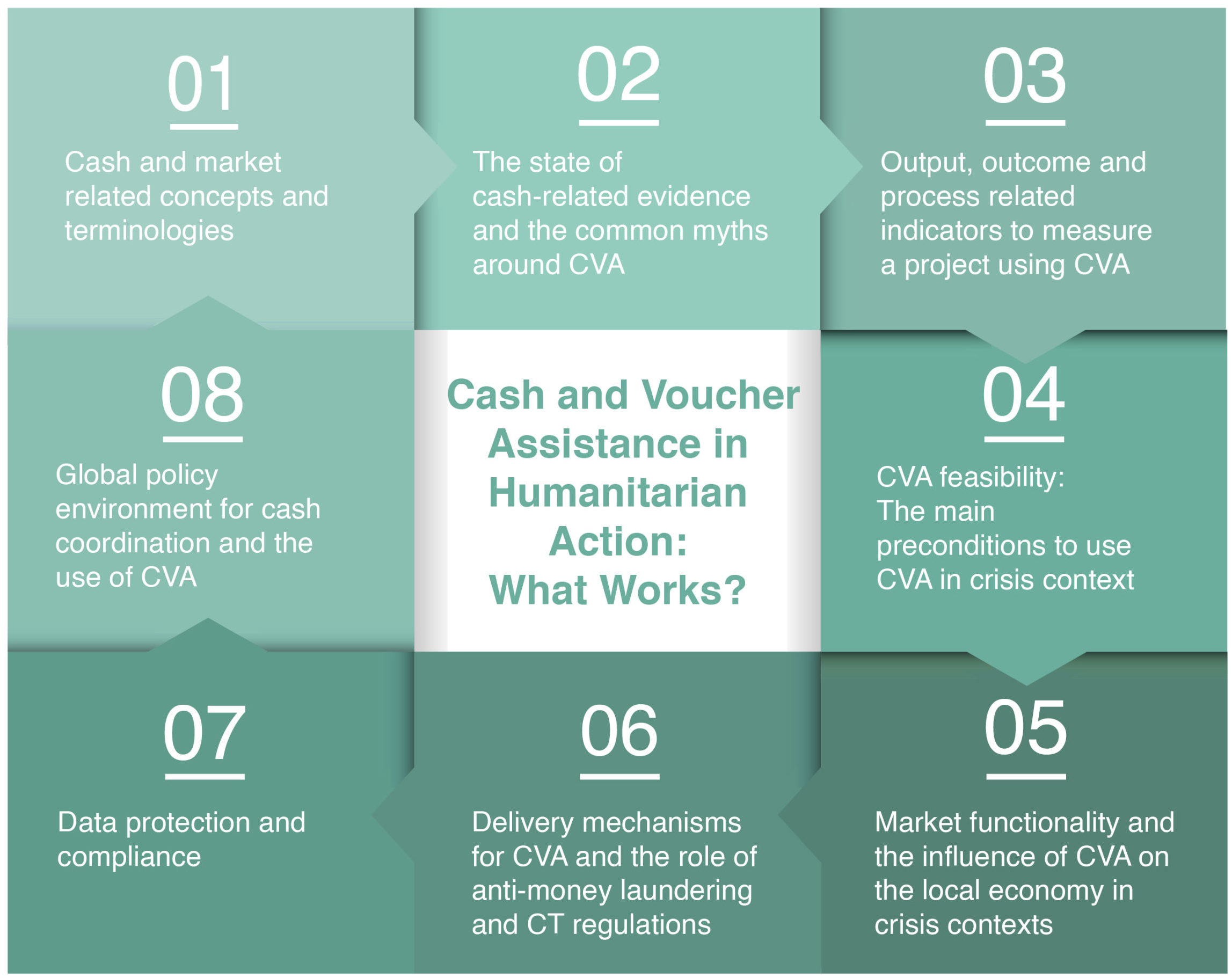 Structure of the "Cash and Voucher in Humanitarian Settings: What Works" course